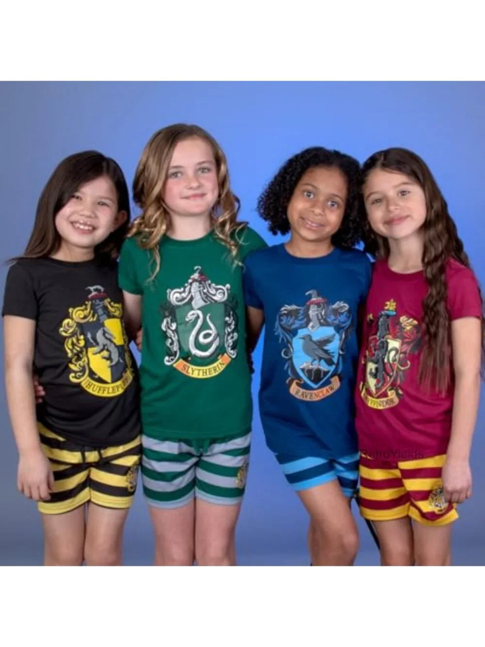 Harry Potter Girls Pajama Set Hogwarts Castle Sleepwear Short Sleeve Shirt &